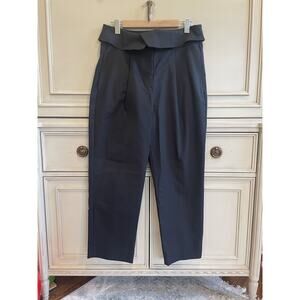 A.L.C Black Emma Fold‎ over Straight Leg Trouser Pants Size 8 NWT $395